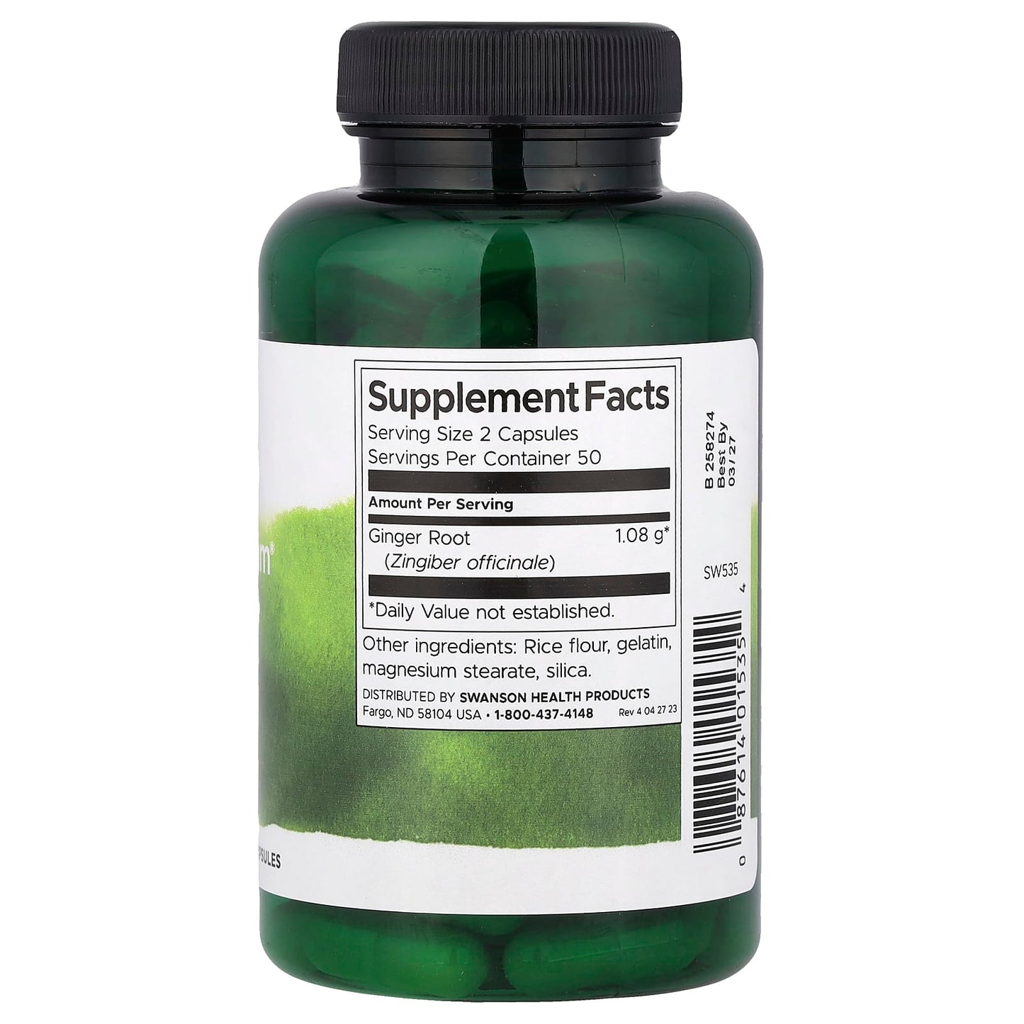 Swanson, Full Spectrum® Ginger Root, 540 mg, 100 Capsules - Image 2