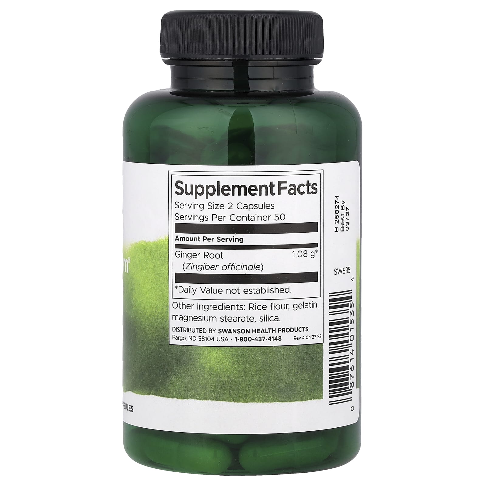 Swanson, Full Spectrum® Ginger Root, 540 mg, 100 Capsules - Image 2