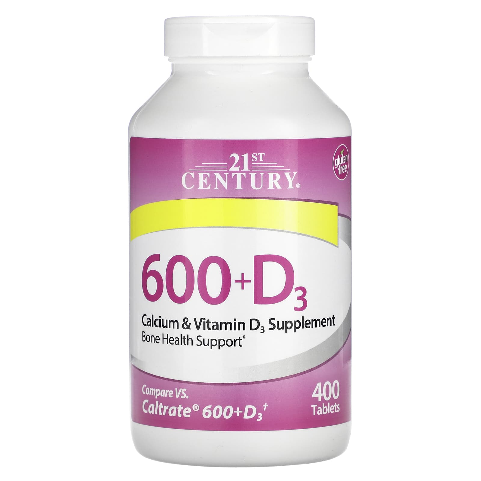 21st Century Calcium & Vitamin D3 Supplement - 600+D3, 400 Tablets - Image 1
