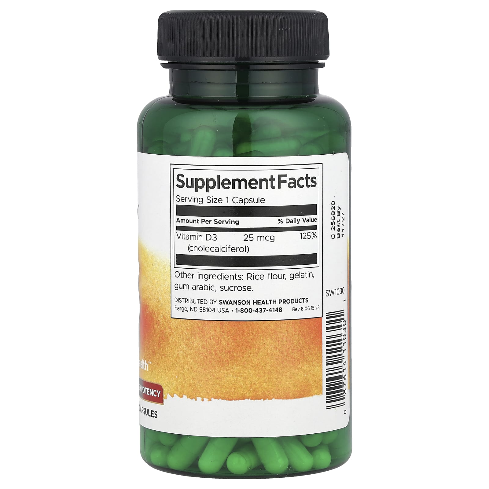Swanson, Vitamin D3, High Potency, 25 mcg (1,000 IU), 250 Capsules