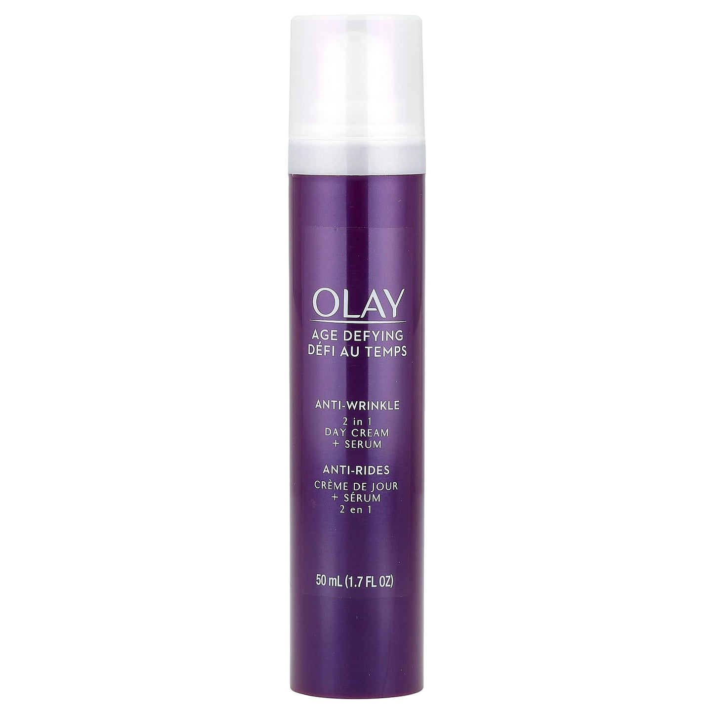 Olay, Age Defying, Anti-Wrinkle, 2 in 1 Day Cream + Serum, 1.7 fl oz (50 ml) - Image 1