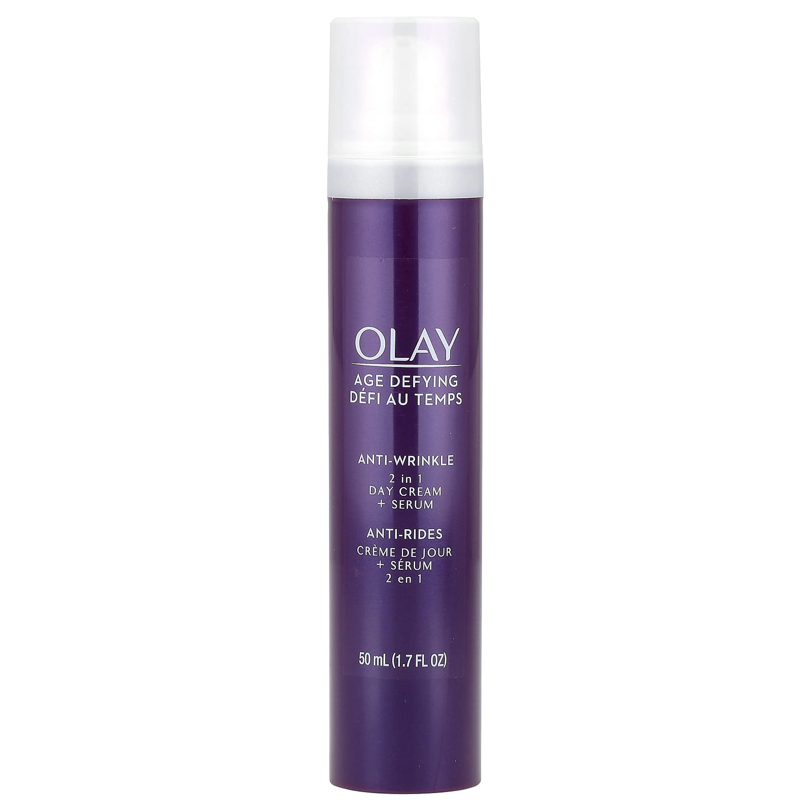 Olay, Age Defying, Anti-Wrinkle, 2 in 1 Day Cream + Serum, 1.7 fl oz (50 ml) - Image 1