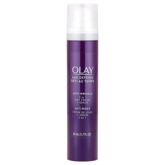 Olay, Age Defying, Anti-Wrinkle, 2 in 1 Day Cream + Serum, 1.7 fl oz (50 ml) - Image 1