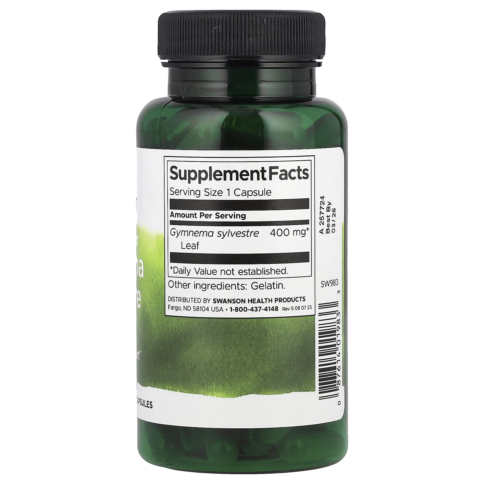 Swanson, Full Spectrum® Gymnema Sylvestre Leaf, 400 mg, 100 Capsules - Image 2