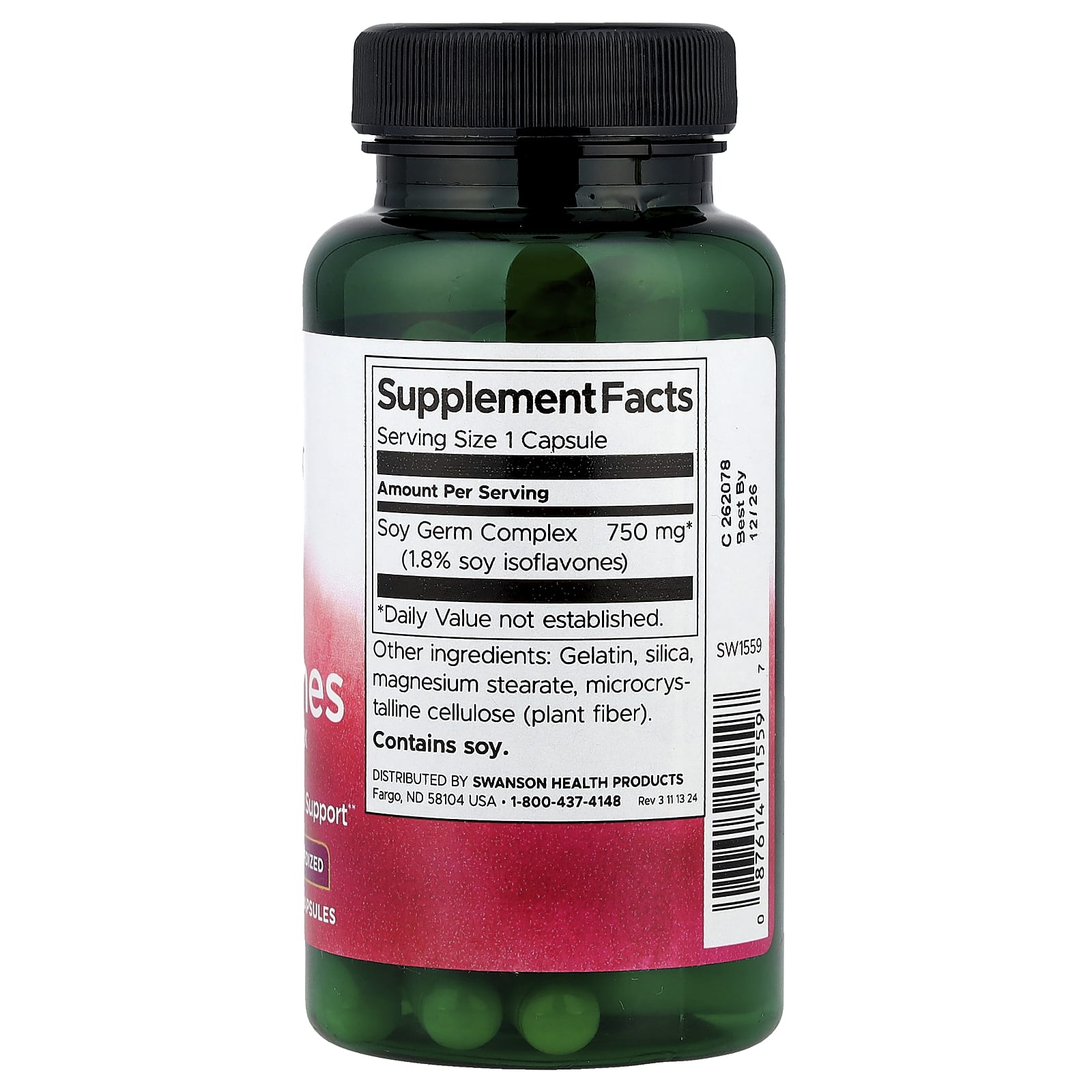 Swanson, Soy Isoflavones, 750 mg, 60 Capsules - Image 2