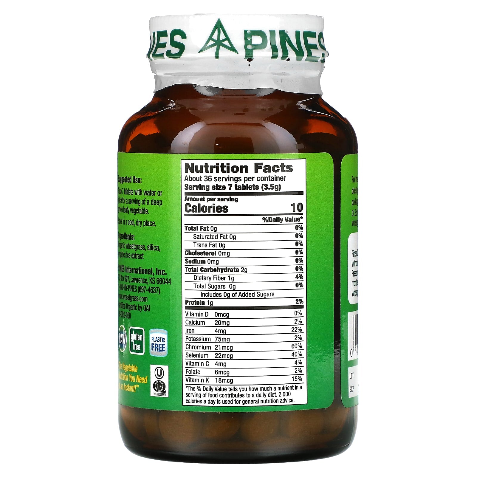 Pines International, Wheat Grass, 250 Tablets - Image 2