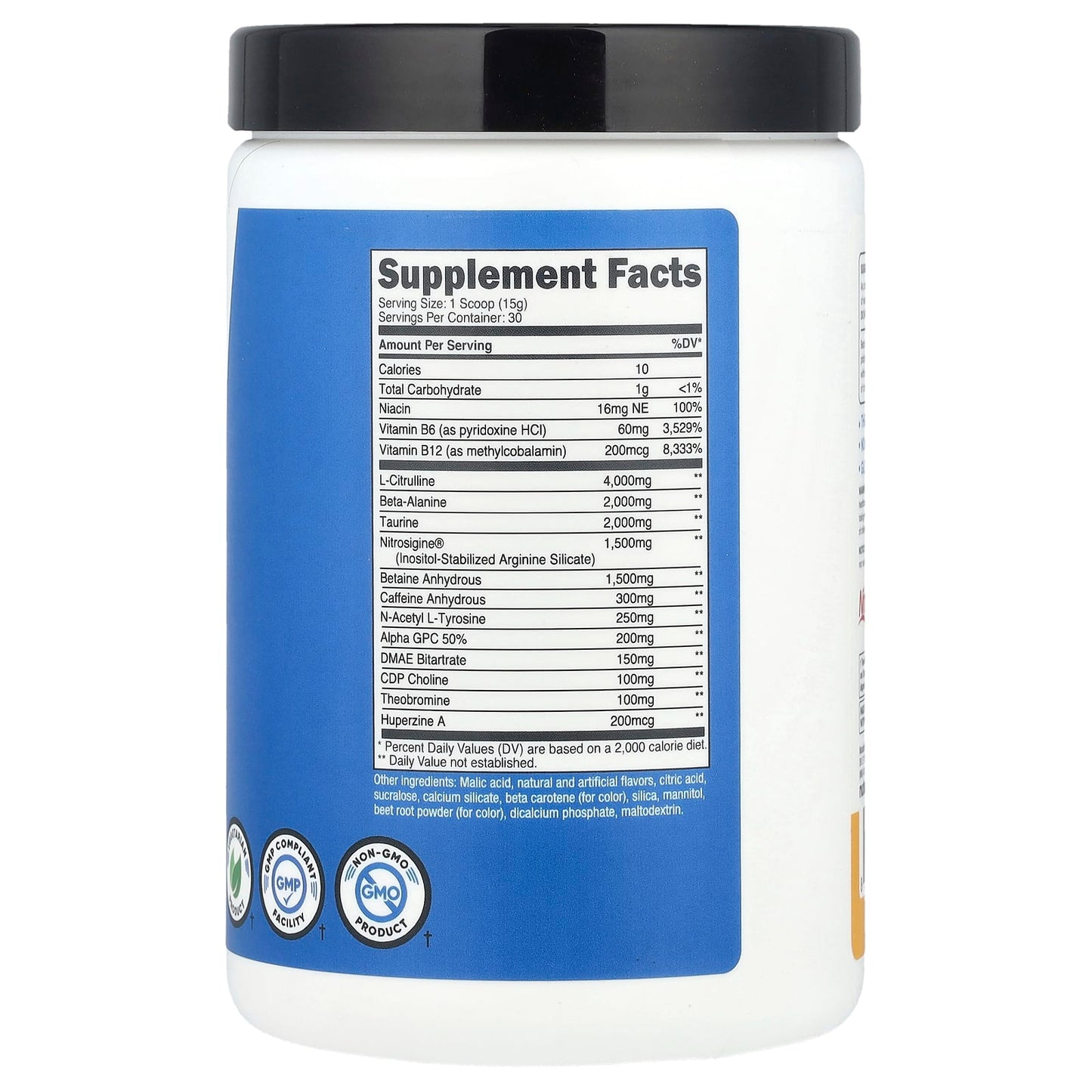 Nutricost, Performance, Pre-X, Xtreme Pre-Workout Complex, Peach Mango, 1 lb (450 g) - Image 2