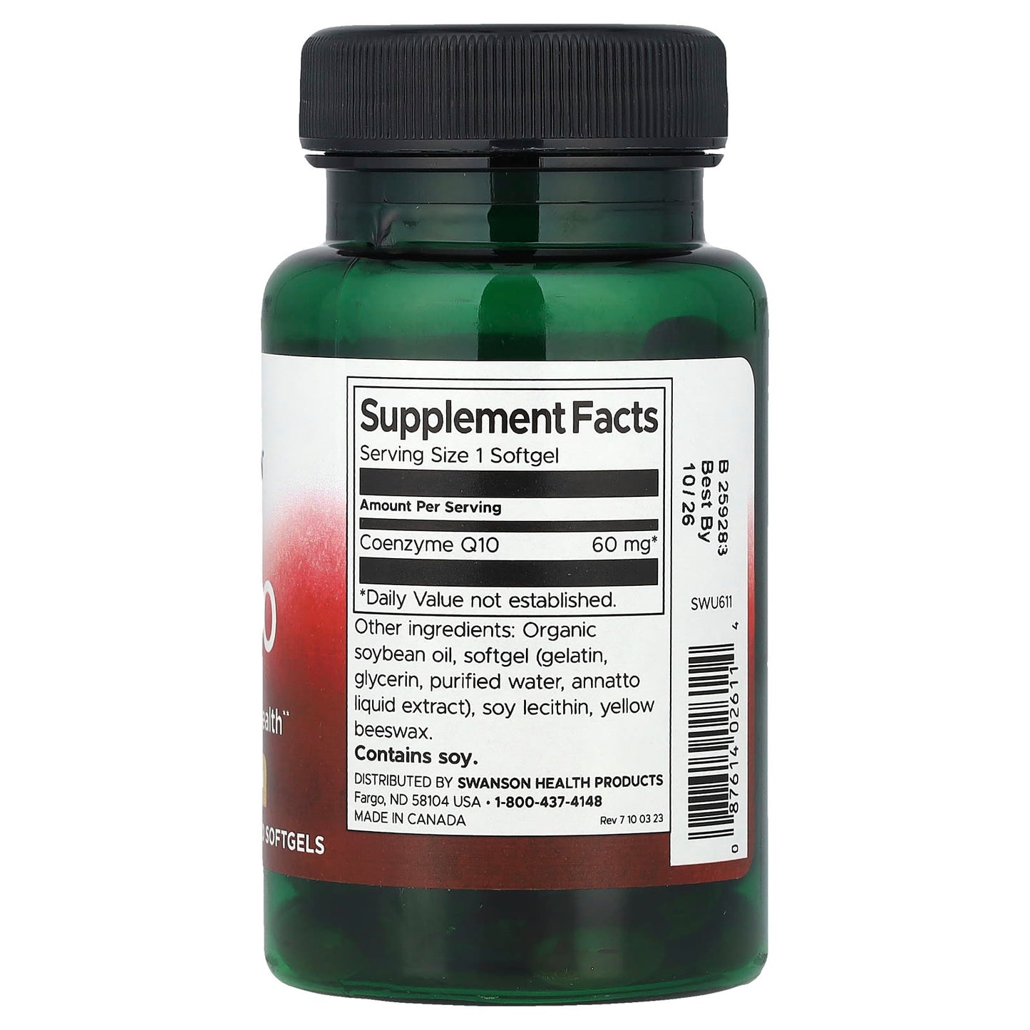 Swanson, CoQ10, 60 mg, 120 Softgels - Image 2