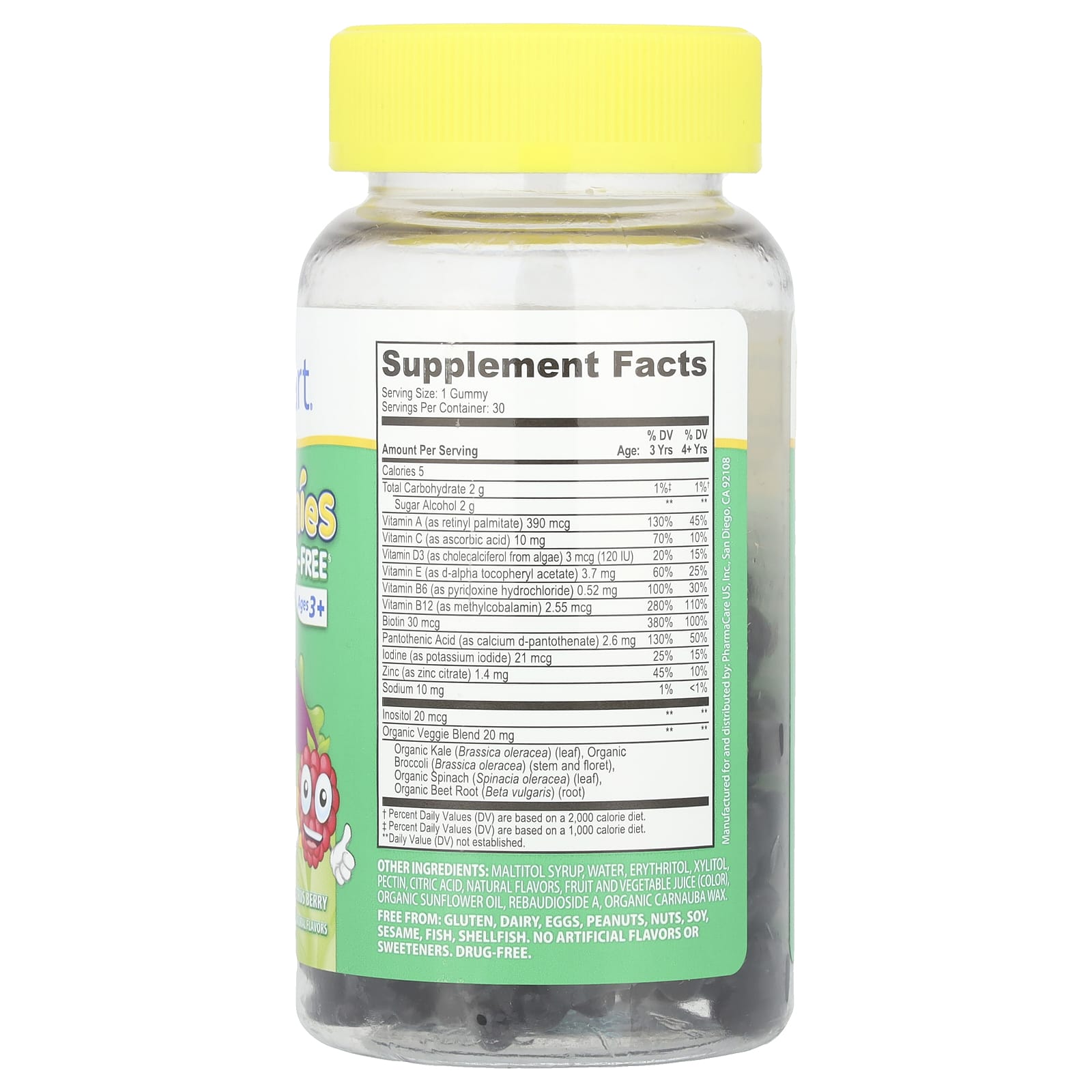 Kids Smart® Vita Gummies, Picky Eaters' Multi-Vitamin + 4 Veggies, Ages 3+, Citrus Berry, 30 Gummies - Image 2