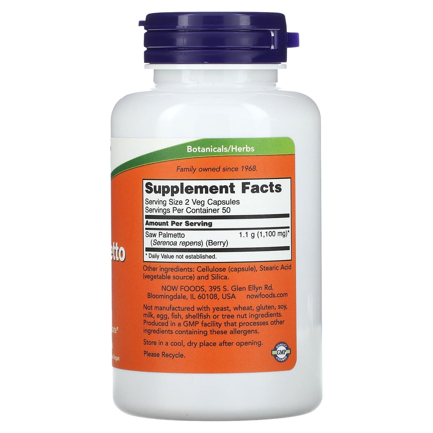NOW Foods, Saw Palmetto Berries, Men's Health, 550 mg, 100 Veg Capsules - Image 2