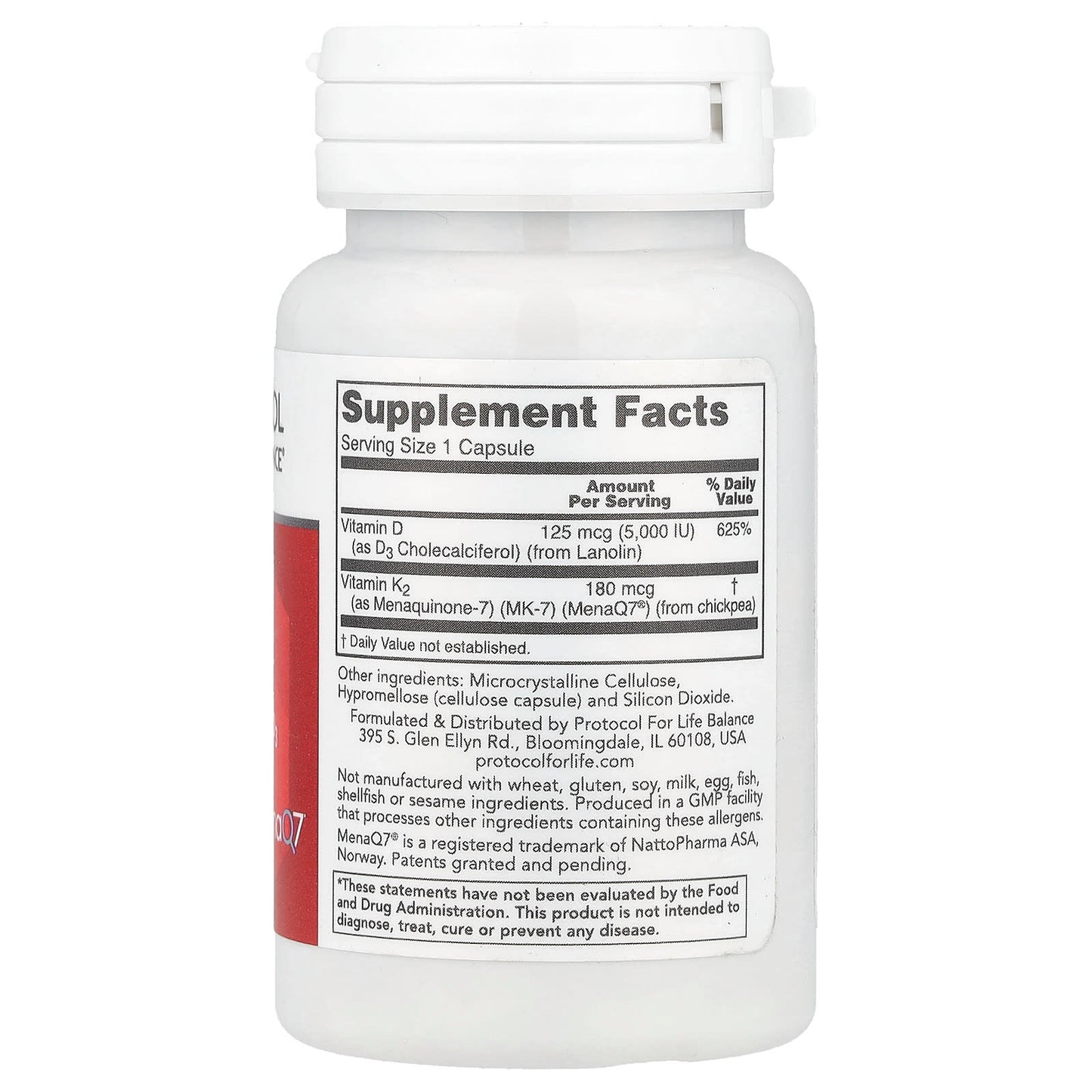 Protocol for Life Balance, K2 MK-7 & D3, 60 Capsules - Image 2