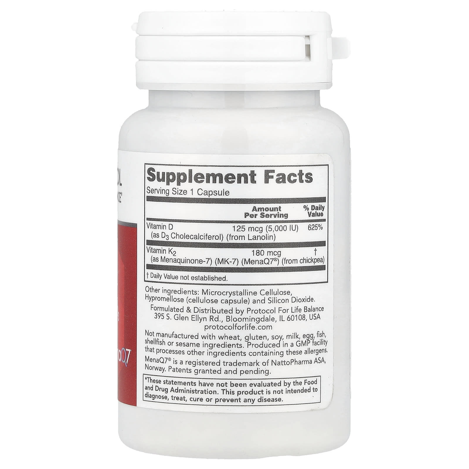 Protocol for Life Balance, K2 MK-7 & D3, 60 Capsules - Image 2