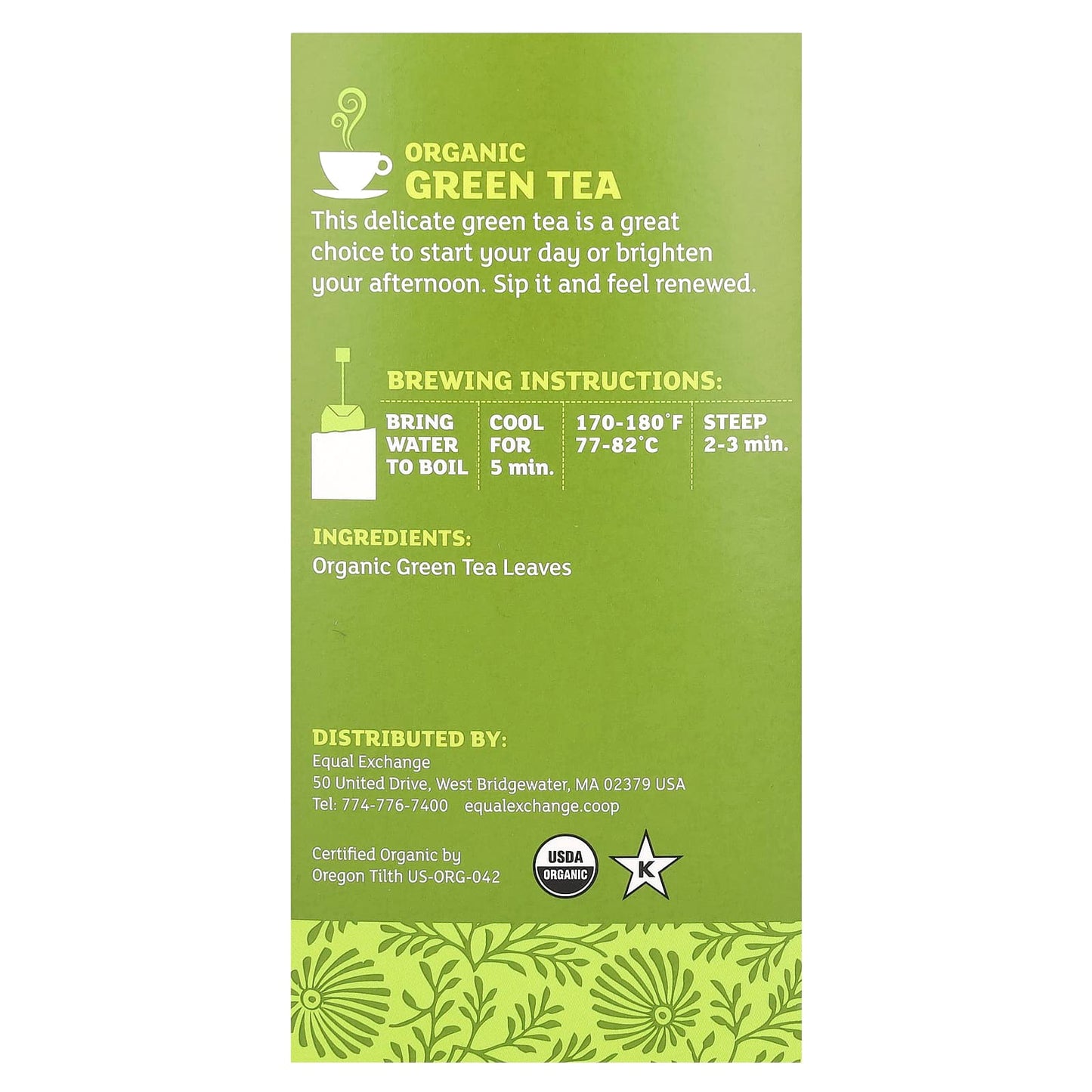 Organic Fair Trade Green Tea, 20 Tea Bags, Equal Exchange - Image 2