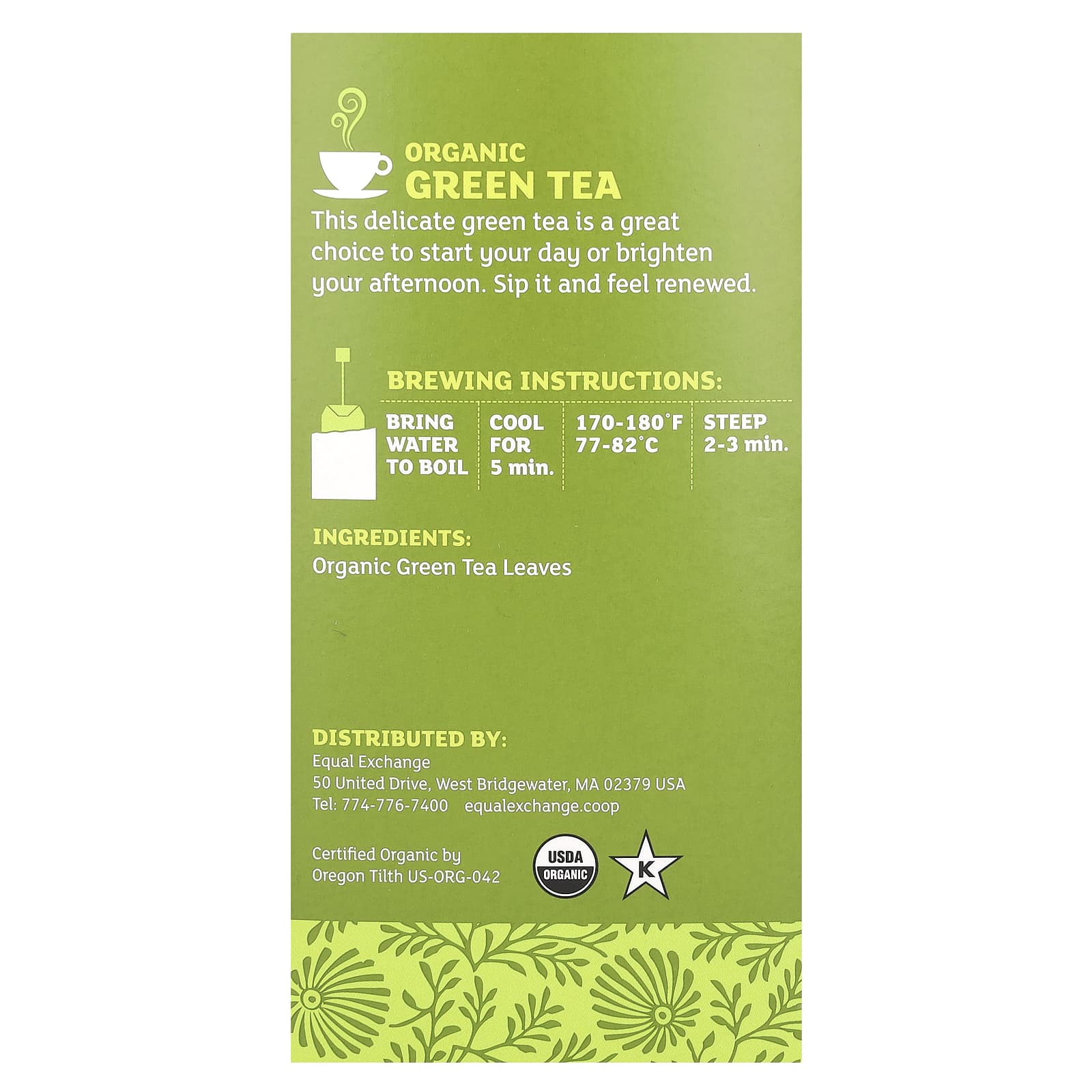 Organic Fair Trade Green Tea, 20 Tea Bags, Equal Exchange - Image 2
