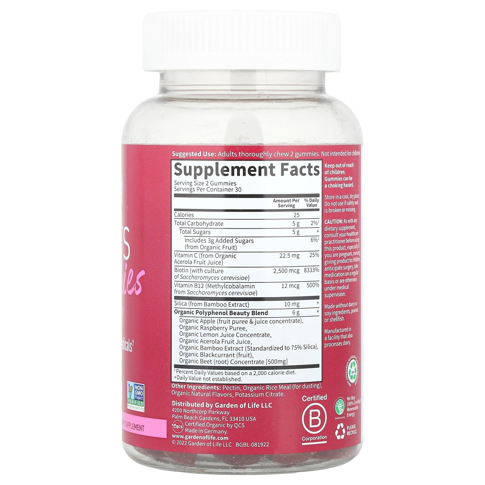 Garden of Life Beets Gummies for Beauty, Anti-Aging & Healthy Skin - Image 2