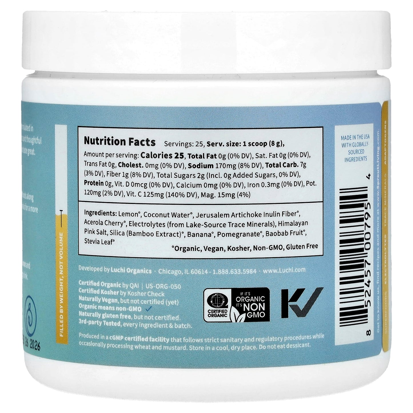 Sprout Living, Colorfuel™ Hydration, Lemon Citrus, 7 oz (200 g) - Image 2