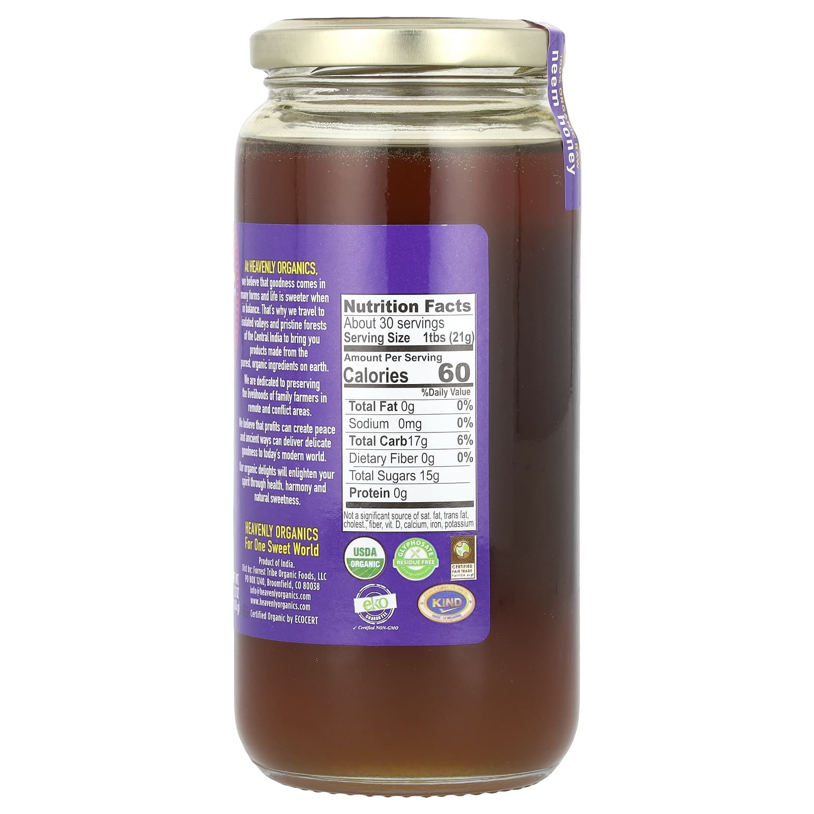 Heavenly Organics USDA Organic Neem Honey, 22 oz (624 g) - Image 2