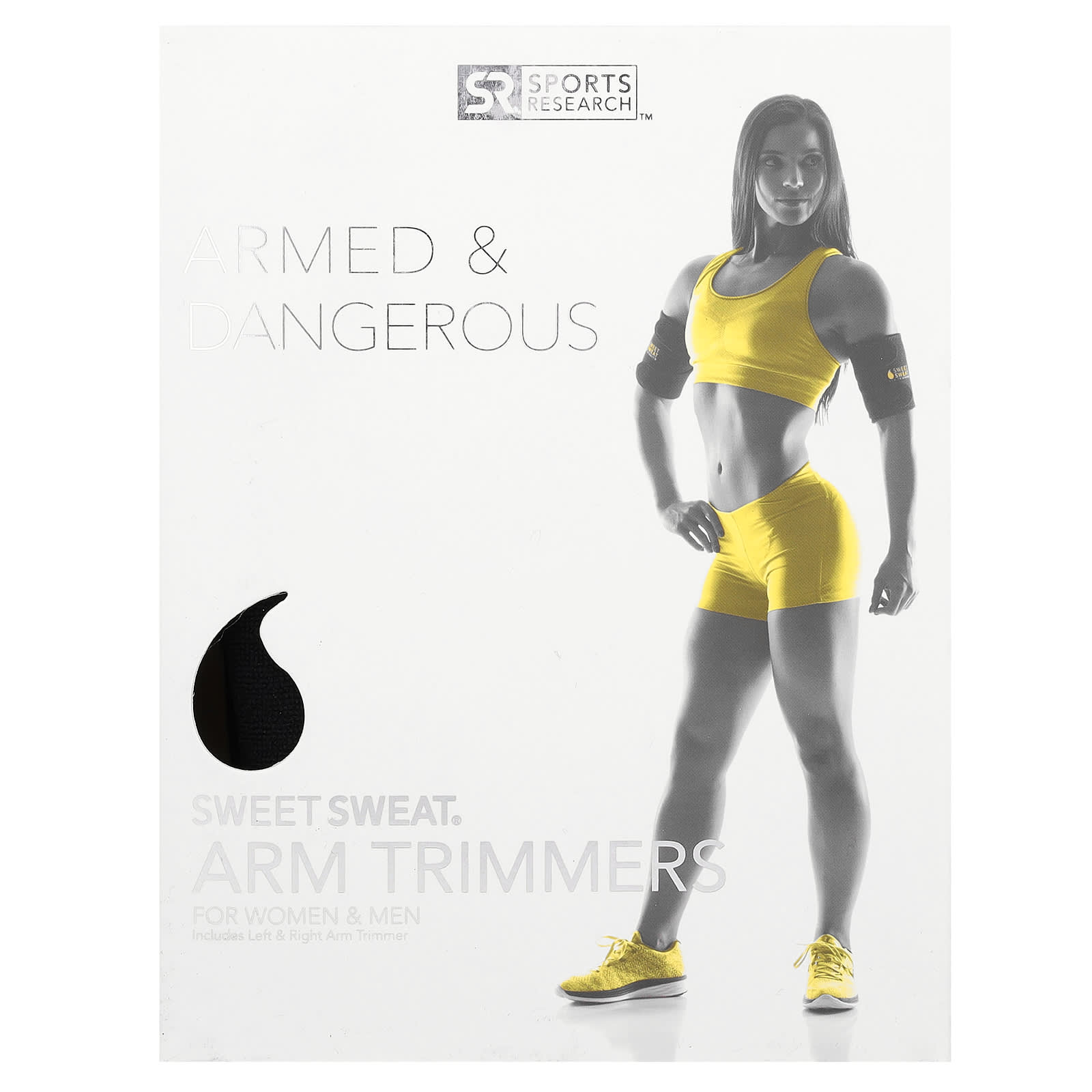Sports Research, Sweet Sweat®, Arm Trimmers, Medium, Black & Yellow, 1 Pair - Image 1