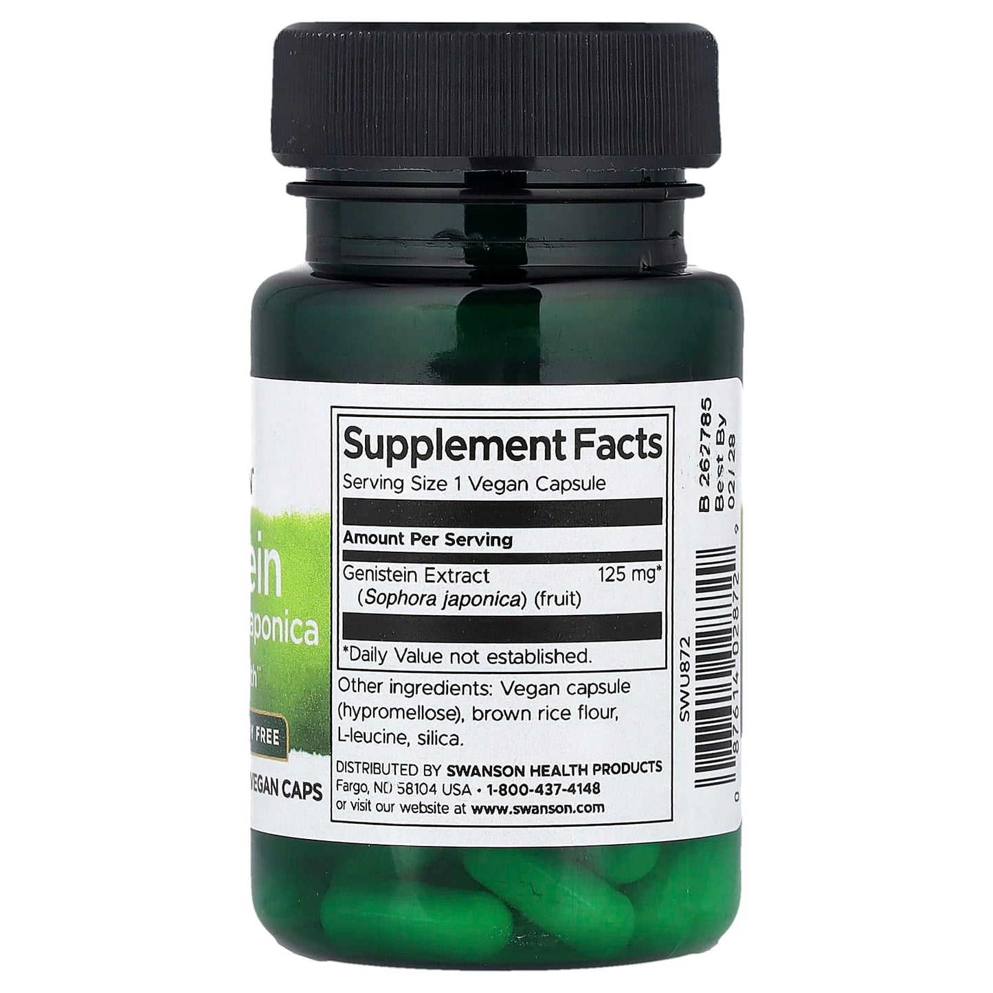Swanson, Genistein from Sophora Japonica, 125 mg, 60 Vegan Caps - Image 2