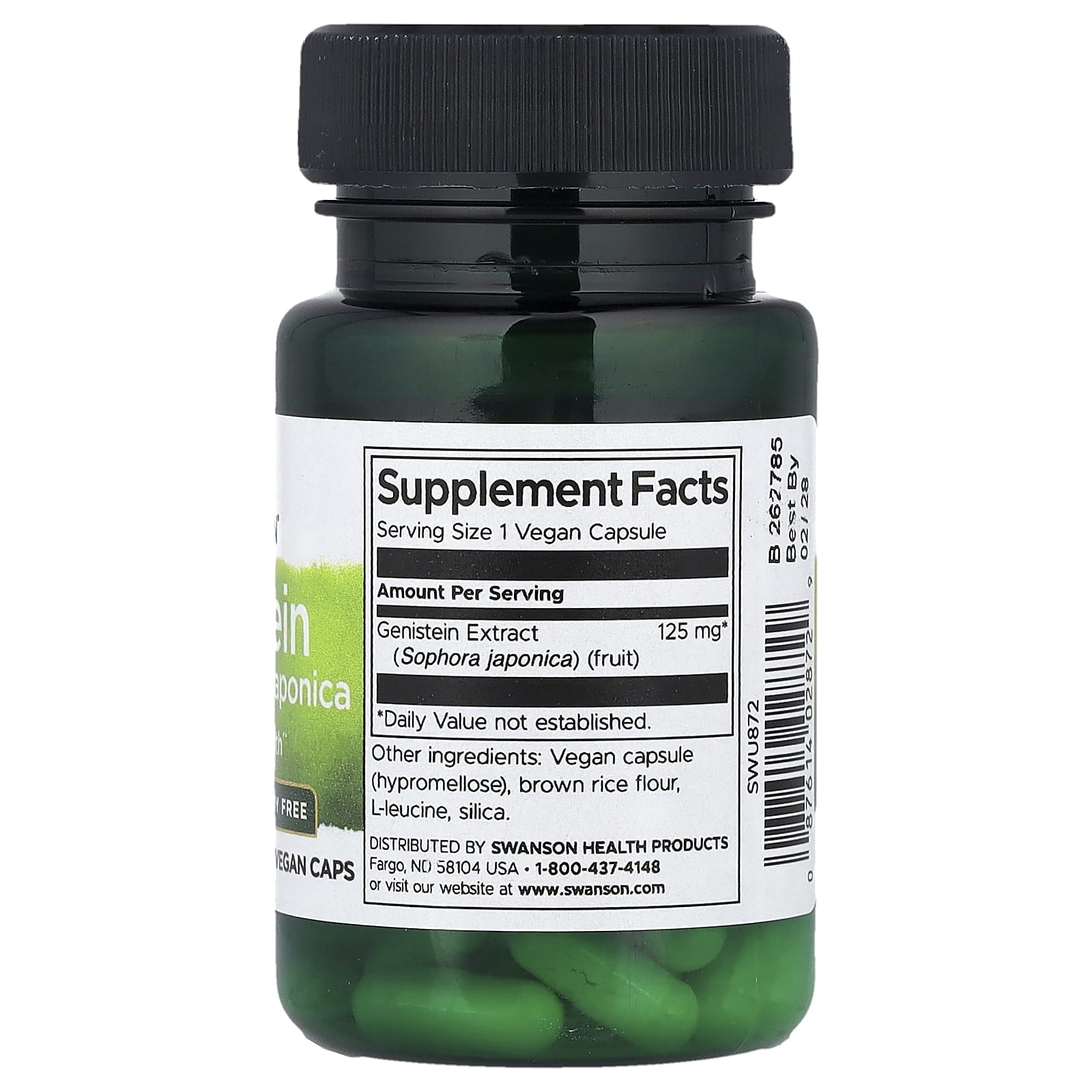 Swanson, Genistein from Sophora Japonica, 125 mg, 60 Vegan Caps - Image 2