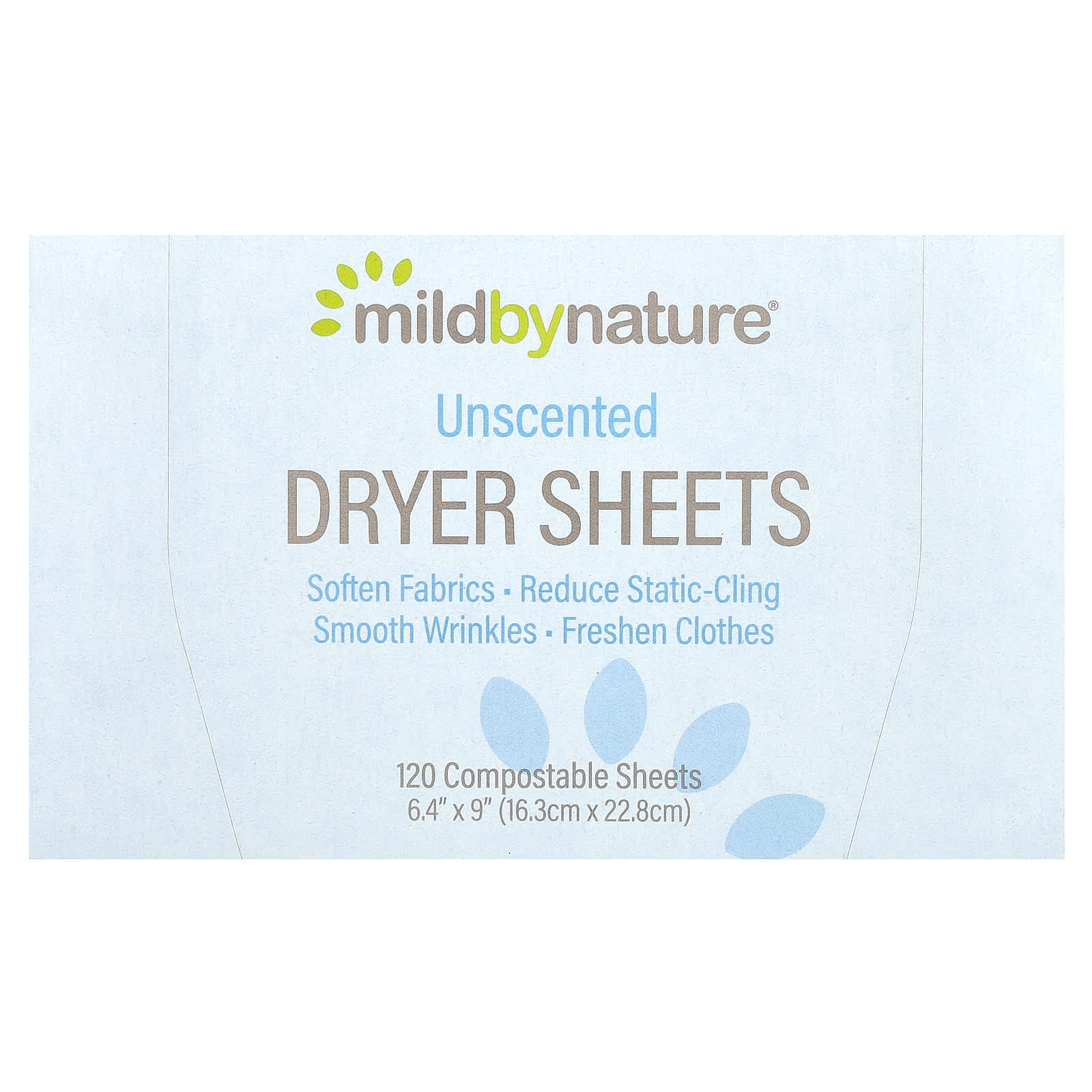 Eco-Friendly Unscented Dryer Sheets by Mild By Nature, 120 Count - Image 1