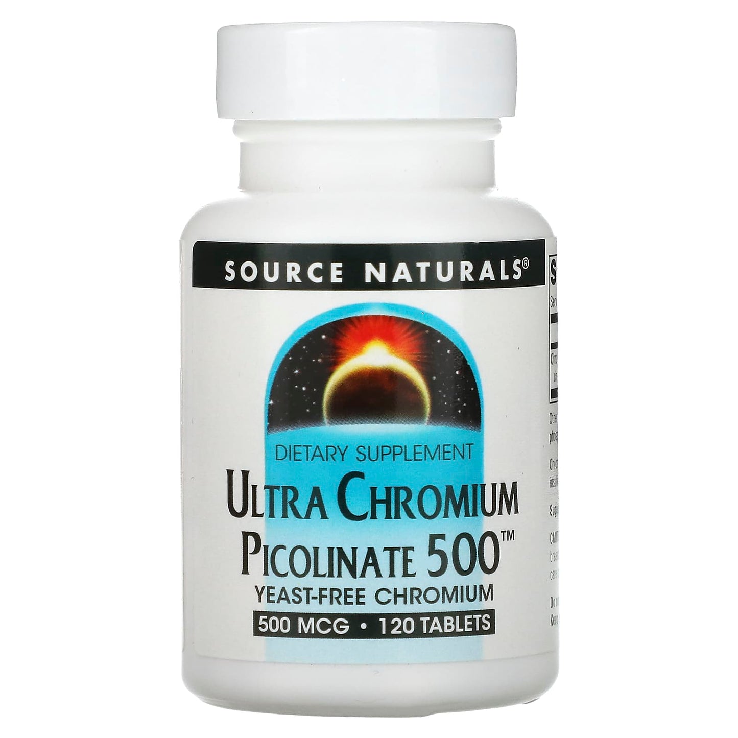 Source Naturals, Ultra Chromium Picolinate 500™, 500 mcg, 120 Tablets - Image 1