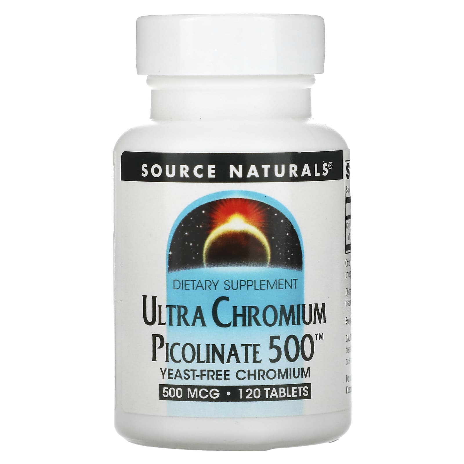 Source Naturals, Ultra Chromium Picolinate 500™, 500 mcg, 120 Tablets - Image 1