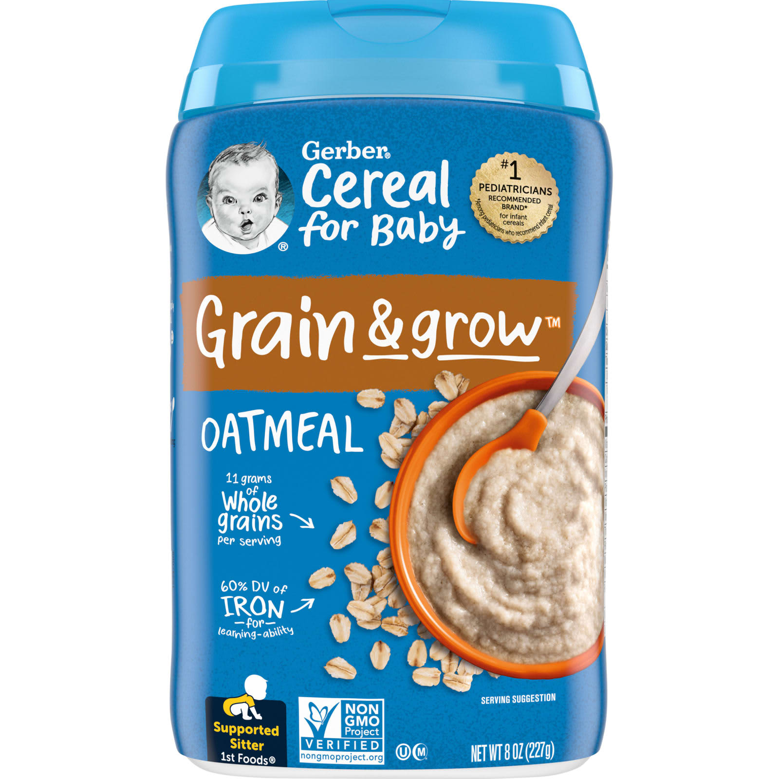 Gerber Grain & Grow First Foods Cereal for Babies, 8 oz - Image 1