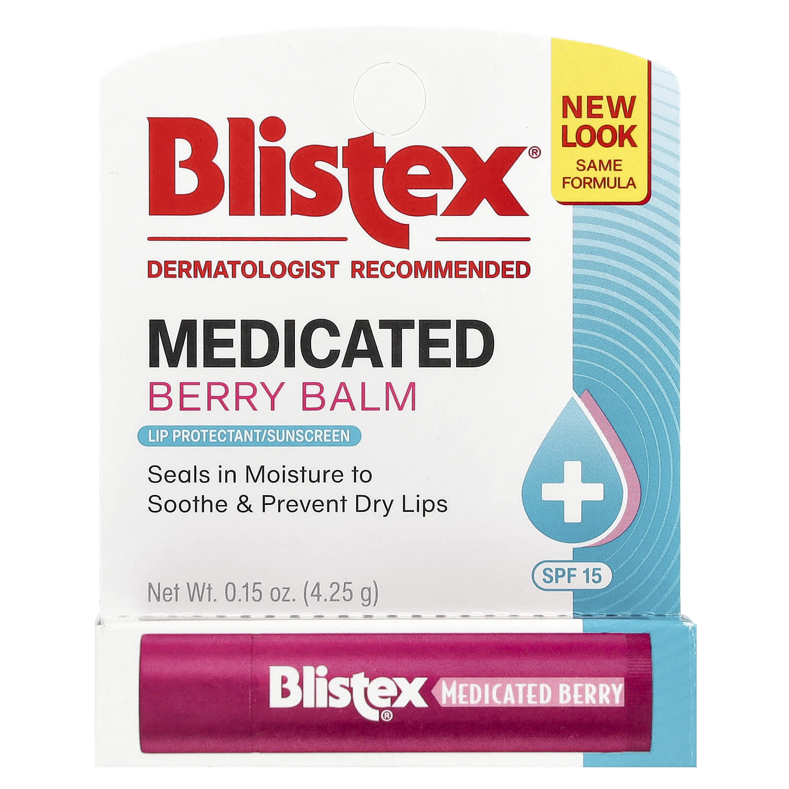 Blistex Medicated Lip Protectant & Sunscreen, SPF 15, Berry, 0.15 oz - Image 2