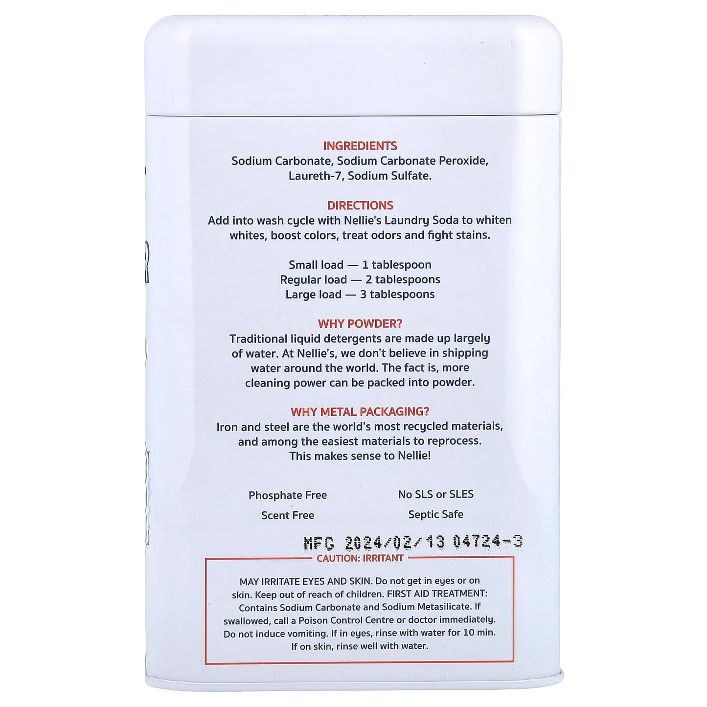 Nellie's, Oxygen Brightener, 3.75 lb (1.7 kg) - Image 2