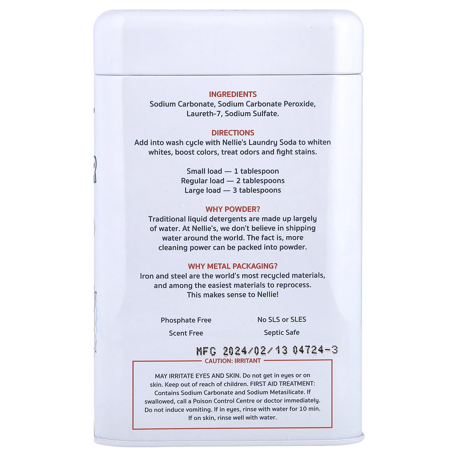 Nellie's, Oxygen Brightener, 3.75 lb (1.7 kg) - Image 2