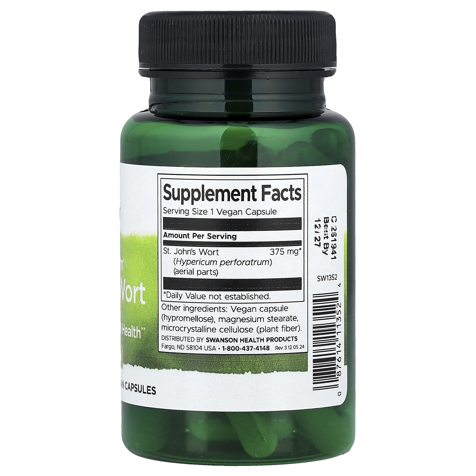 Swanson, Full Spectrum® St. John's Wort, 375 mg, 60 Vegan Capsules - Image 2