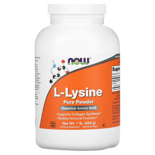 NOW Foods, L-Lysine Pure Powder, 1 lb (454 g) - Image 1