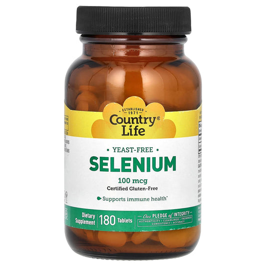 Country Life Selenium Supplement - 100 mcg - 180 Tablets - Image 1