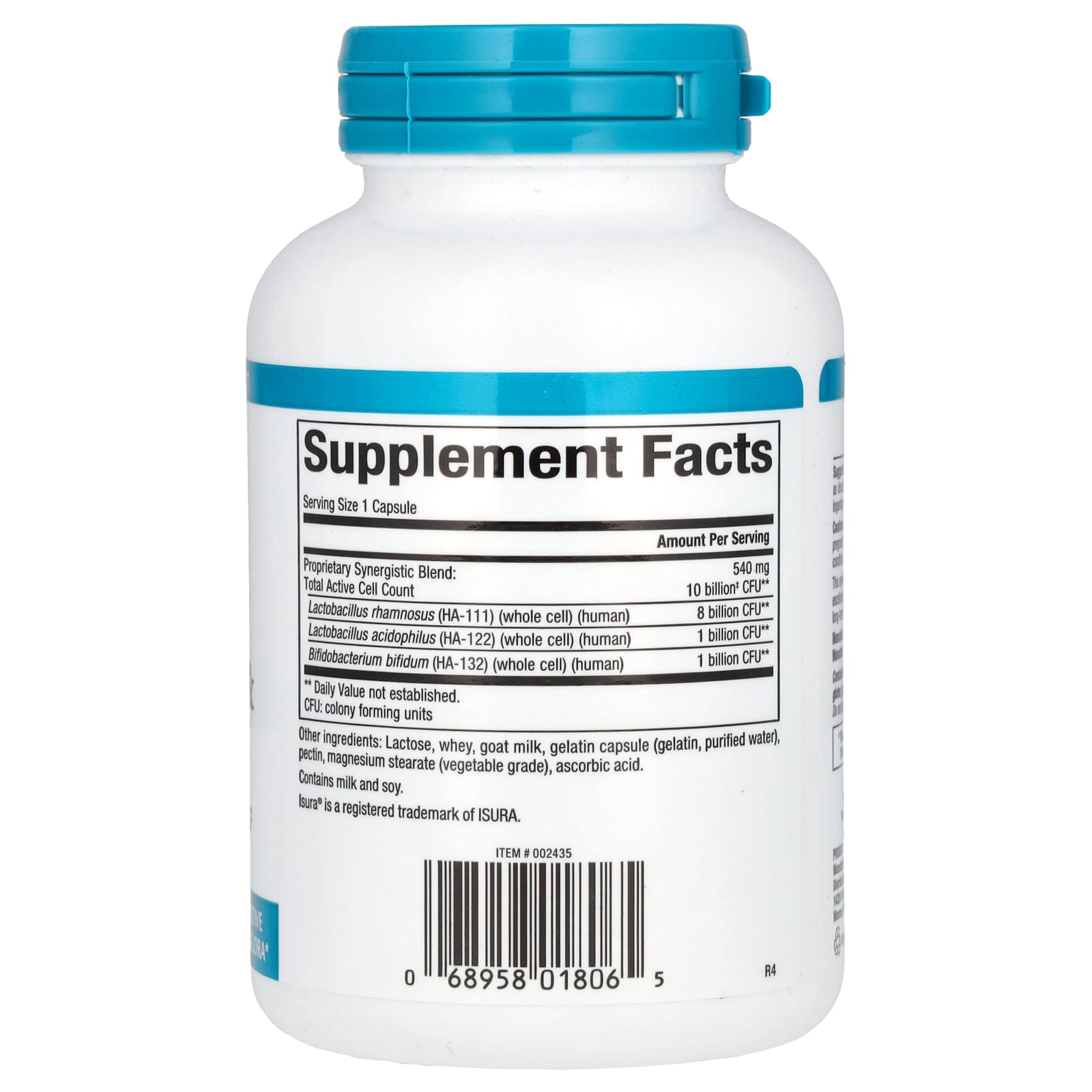 Natural Factors, Acidophilus & Bifidus, Double Strength, 10 Billion, 180 Capsules - Image 2