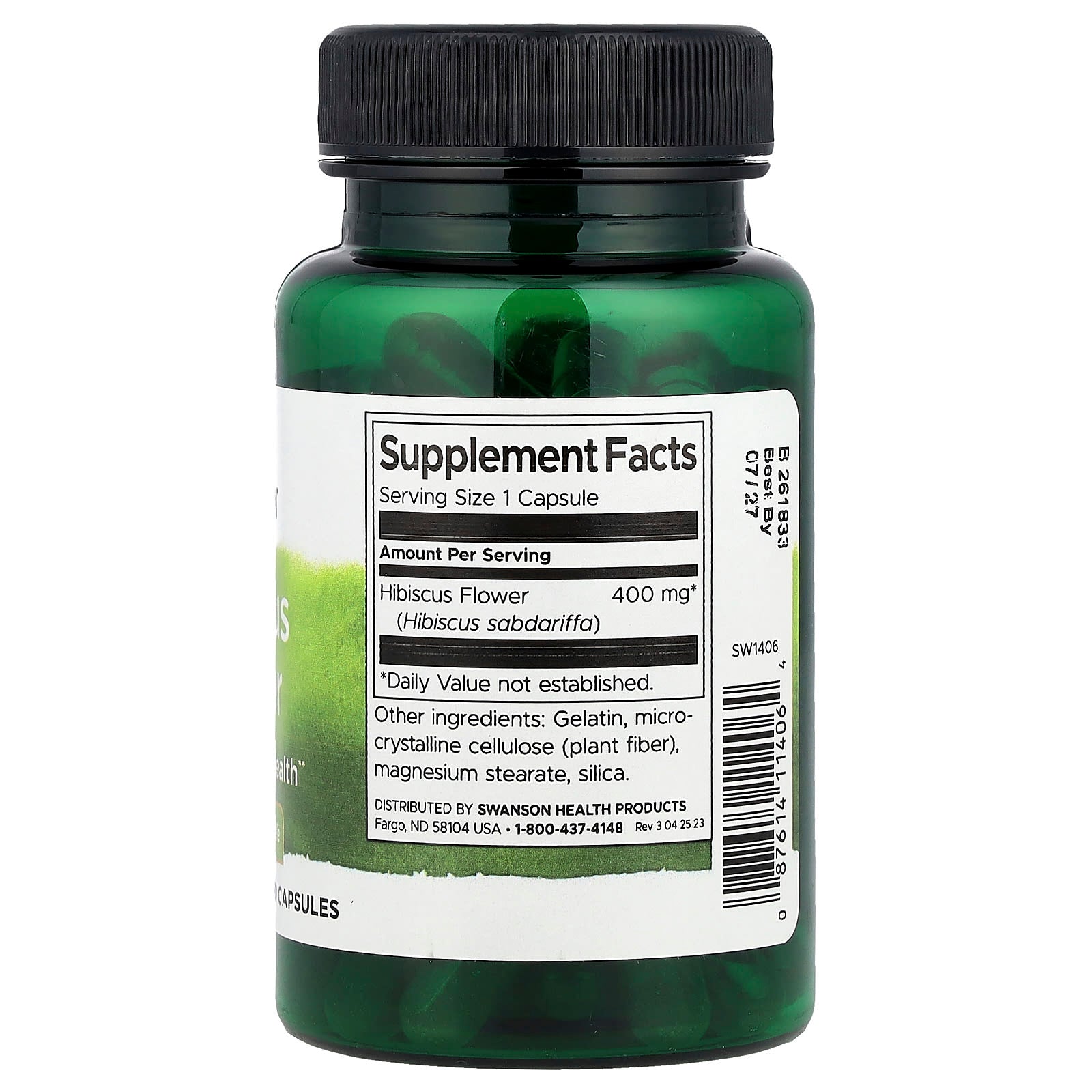 Swanson, Hibiscus Flower, 400 mg, 60 Capsules - Image 2