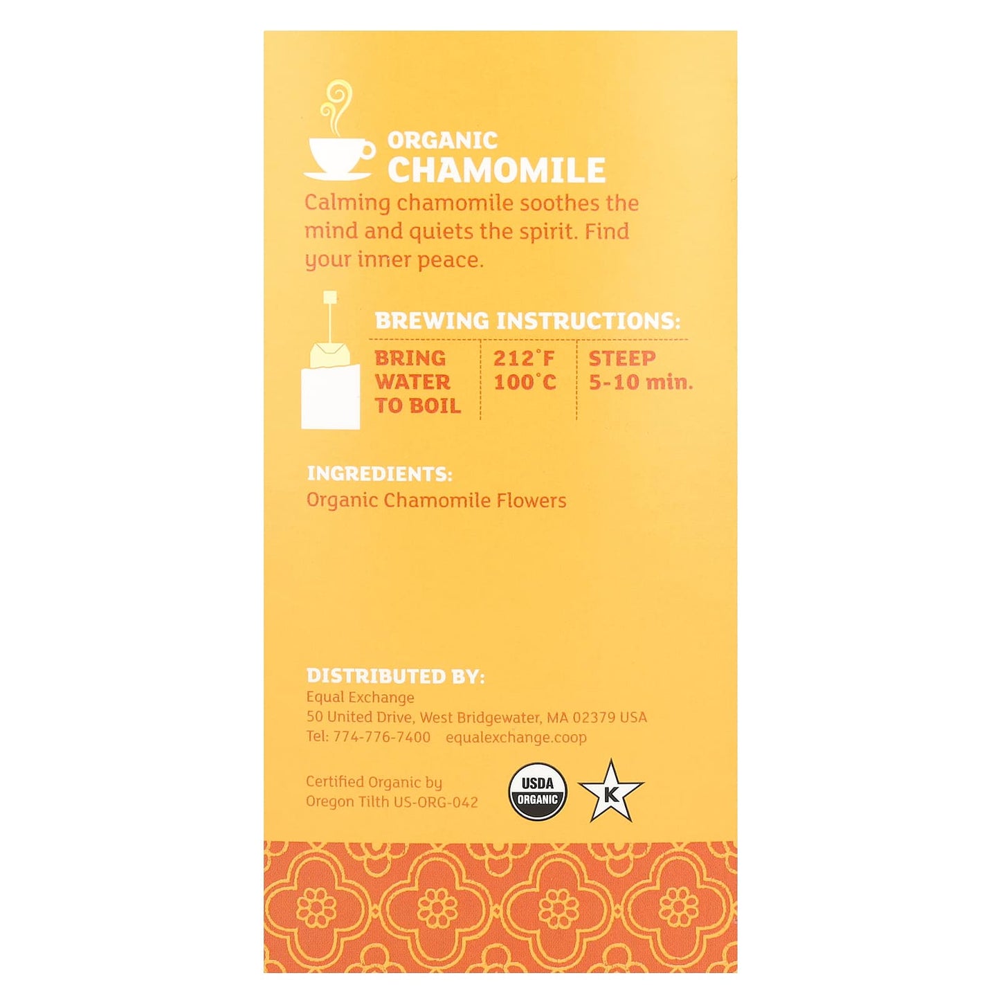 Organic Chamomile Tea - Fair Trade, USDA Organic, 20 Tea Bags - Image 2