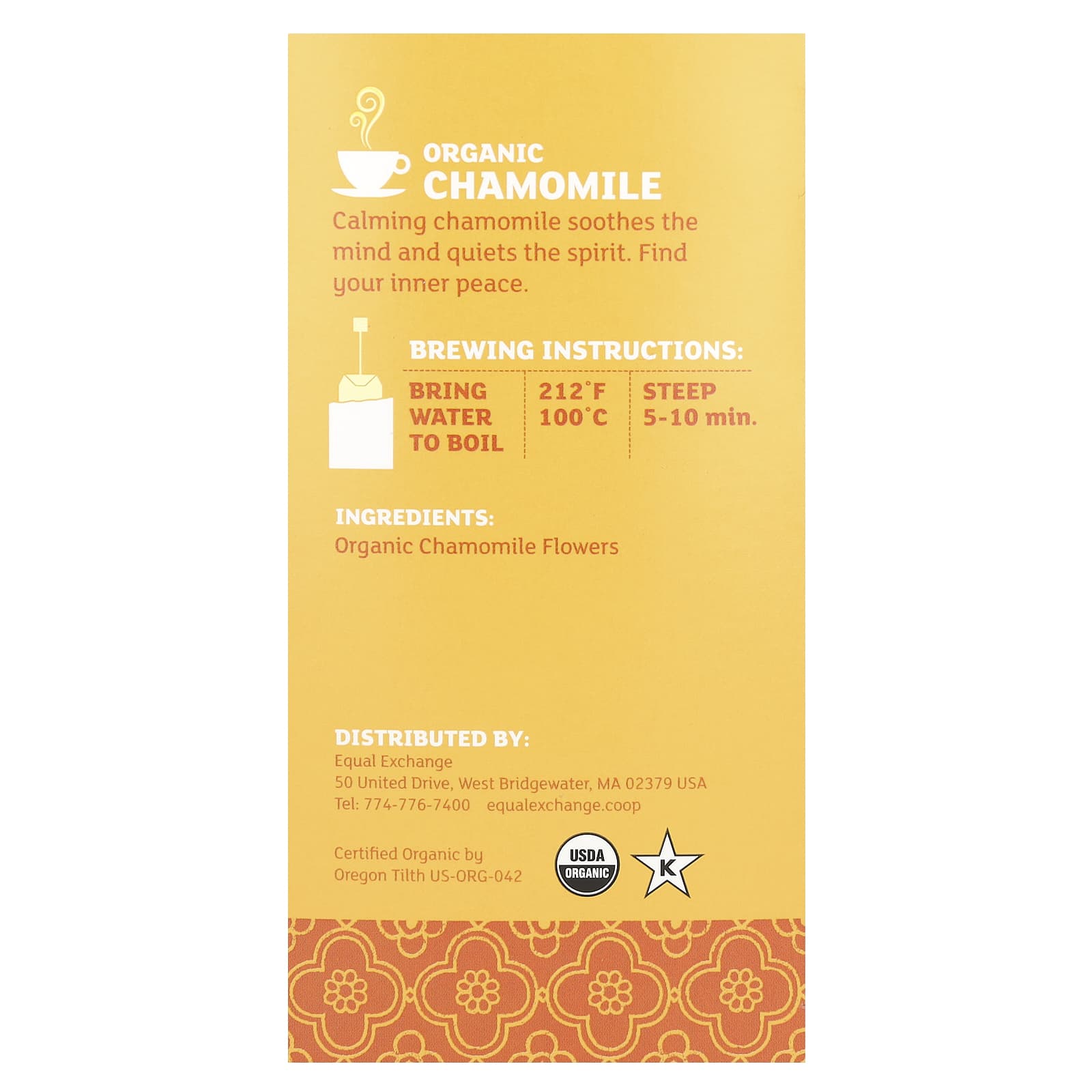 Organic Chamomile Tea - Fair Trade, USDA Organic, 20 Tea Bags - Image 2