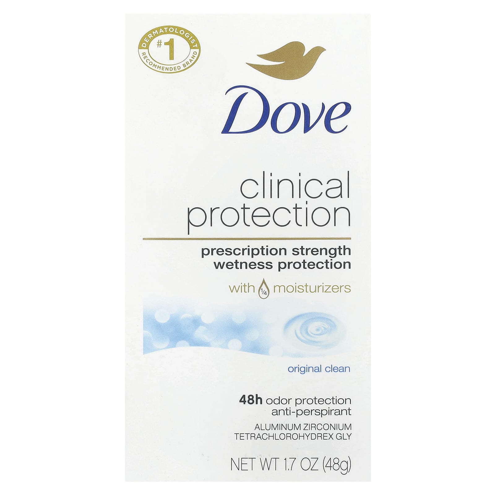 Dove Clinical Protection Prescription Strength Anti-Perspirant Deodorant, Original Clean, 1.7 oz (48 g) - Image 2