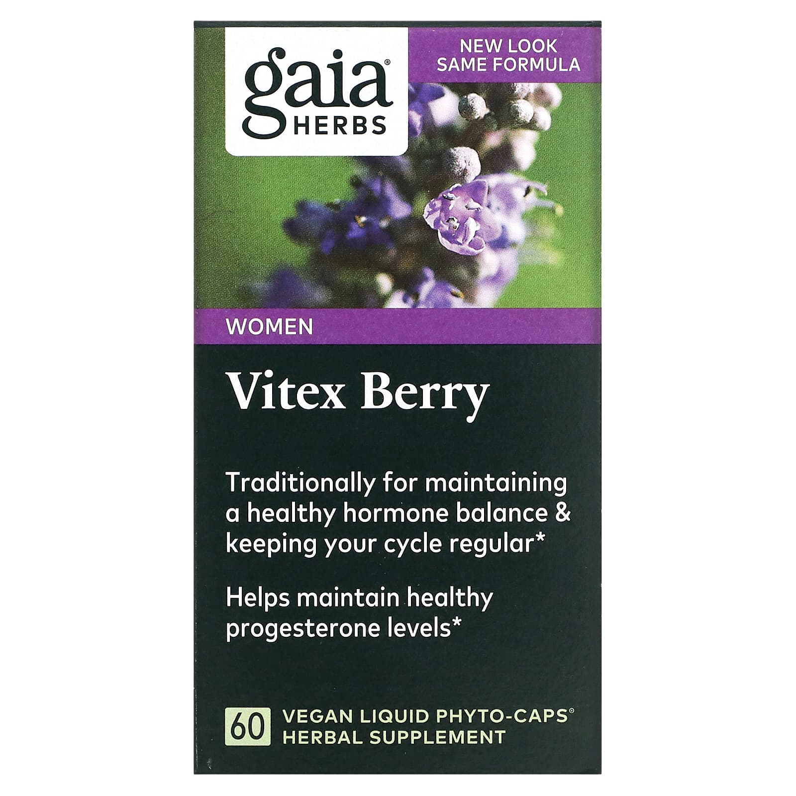 Gaia Herbs Vitex Berry for Women - 60 Vegan Liquid Phyto-Caps for Hormone Balance - Image 1