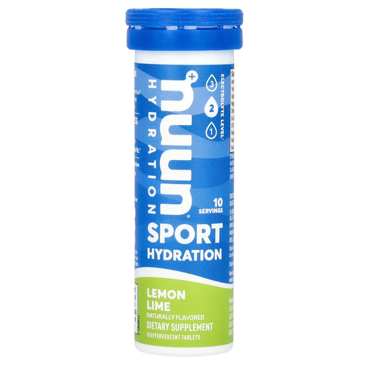 Nuun, Sport Hydration, Effervescent Electrolyte Drink, Lemon Lime, 10 Tablets - Image 1
