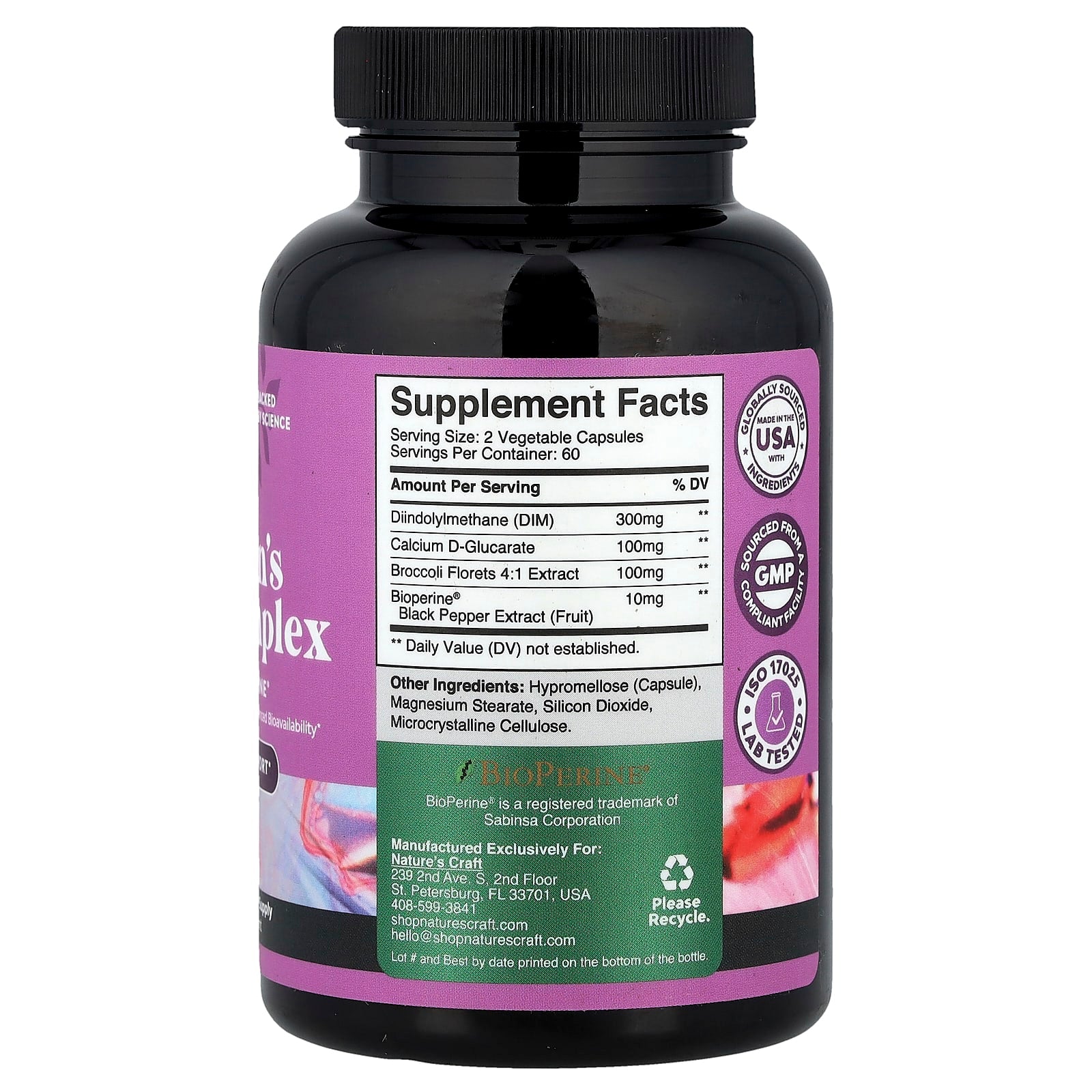 Nature's Craft, Women's DIM Complex with BioPerine®, 120 Capsules - Image 2
