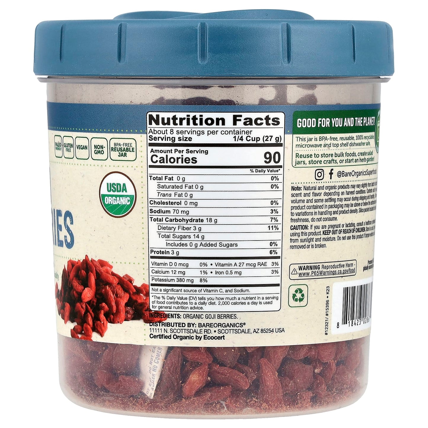 Organic Goji Berries by BareOrganics - Paleo & Vegan Superfood - Image 2