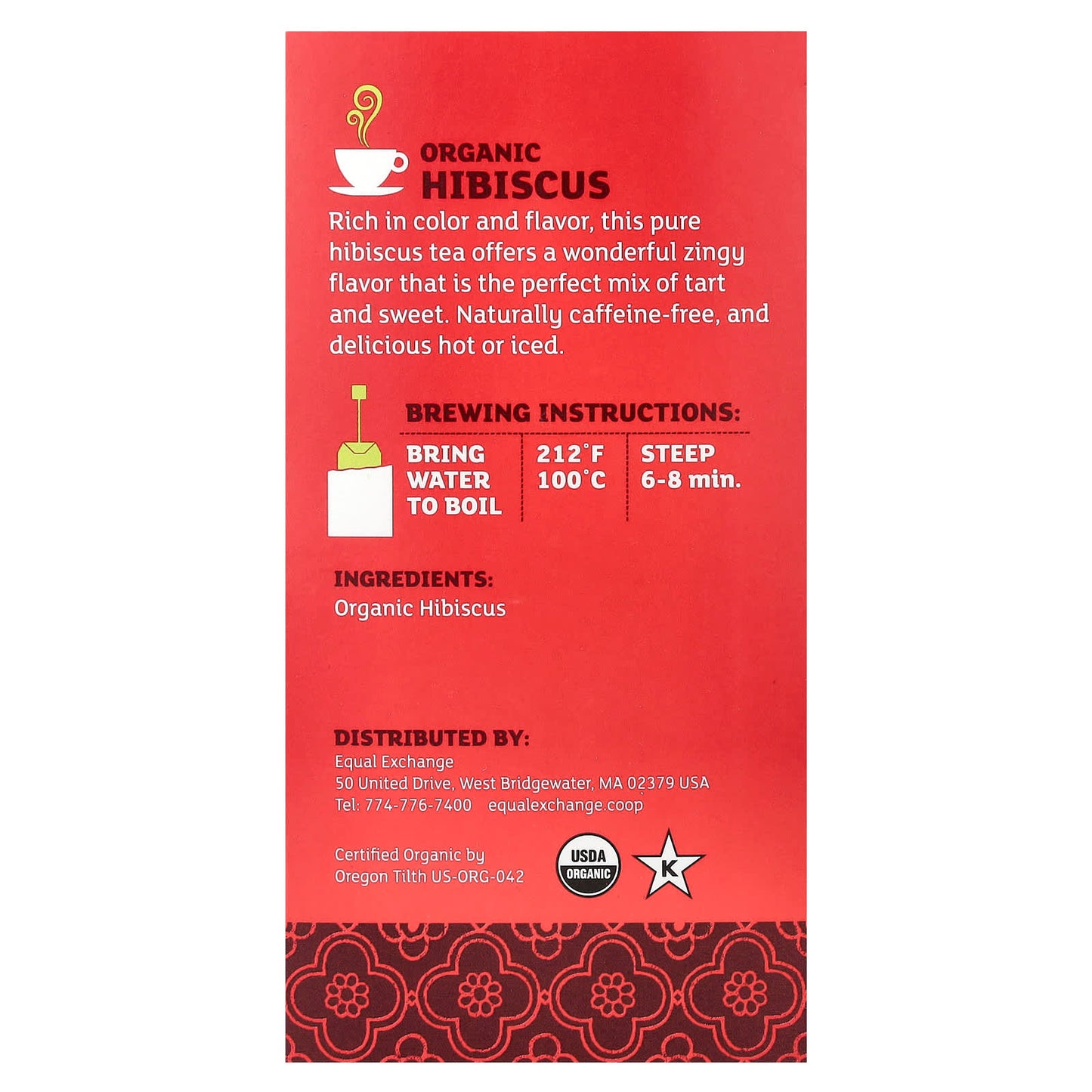 Caffeine-Free Organic Hibiscus Tea by Equal Exchange - Image 2