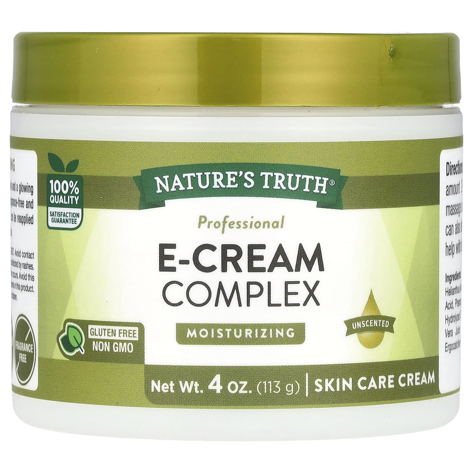 Nature's Truth, E-Cream Complex, Unscented, 4 oz (113 g) - Image 1