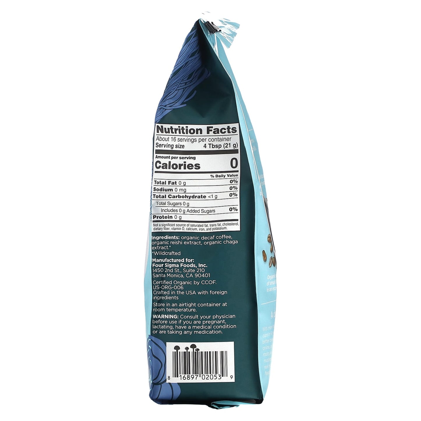 Four Sigmatic Calm Organic Coffee with Reishi & Chaga Mushrooms, Decaf - Image 2