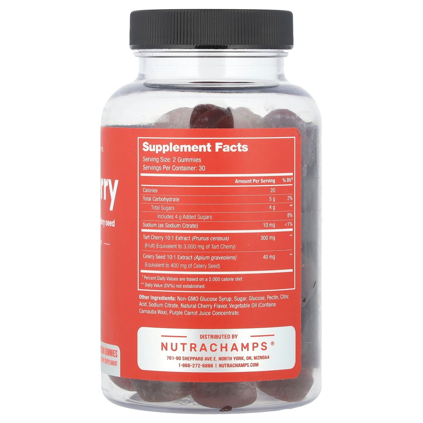 NutraChamps, Tart Cherry, Natural Cherry, 60 Vegan Gummies - Image 2