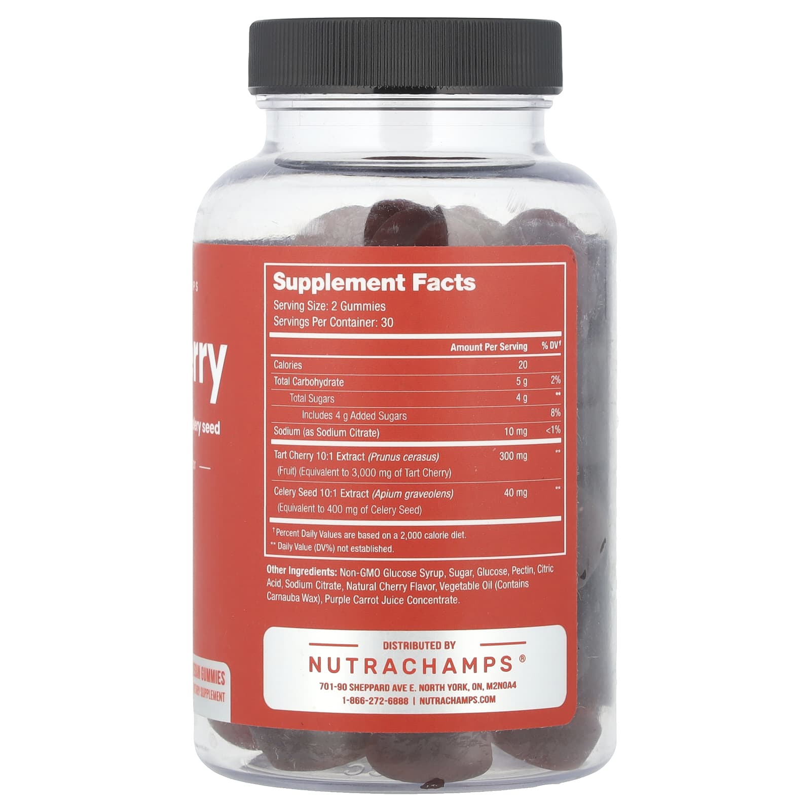 NutraChamps, Tart Cherry, Natural Cherry, 60 Vegan Gummies - Image 2