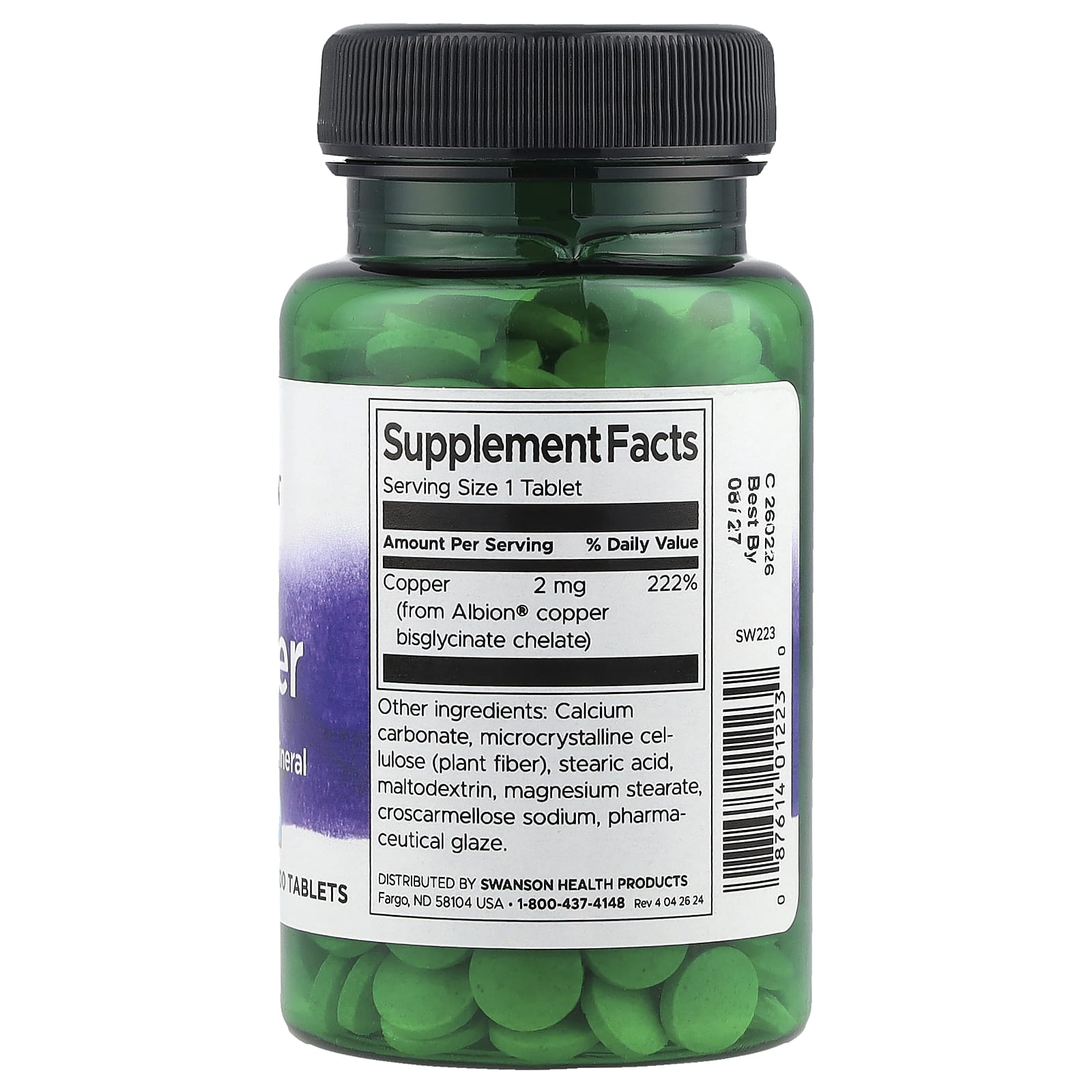 Swanson, Albion® Copper, 2 mg, 300 Tablets - Image 2