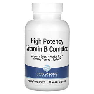 High Potency Vitamin B Complex by Lake Avenue Nutrition - 90 Vegan Capsules